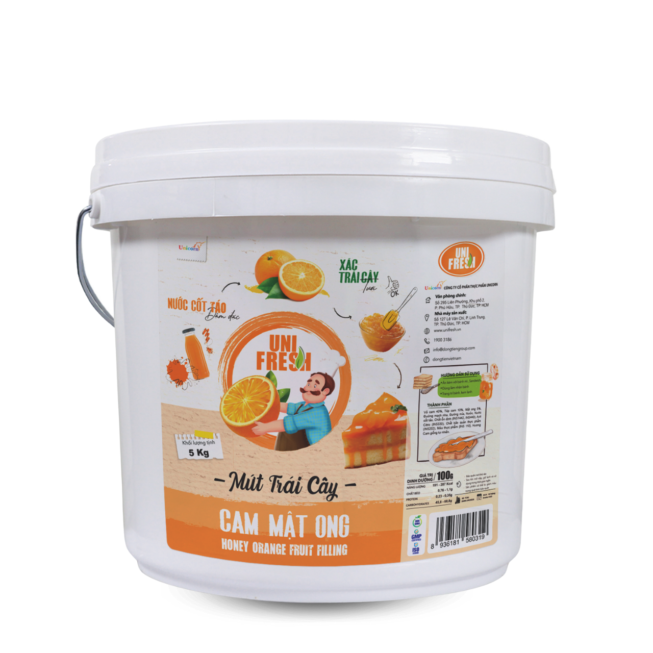 Mứt Trái Cây Unifresh Cam Mật Ong 5kg