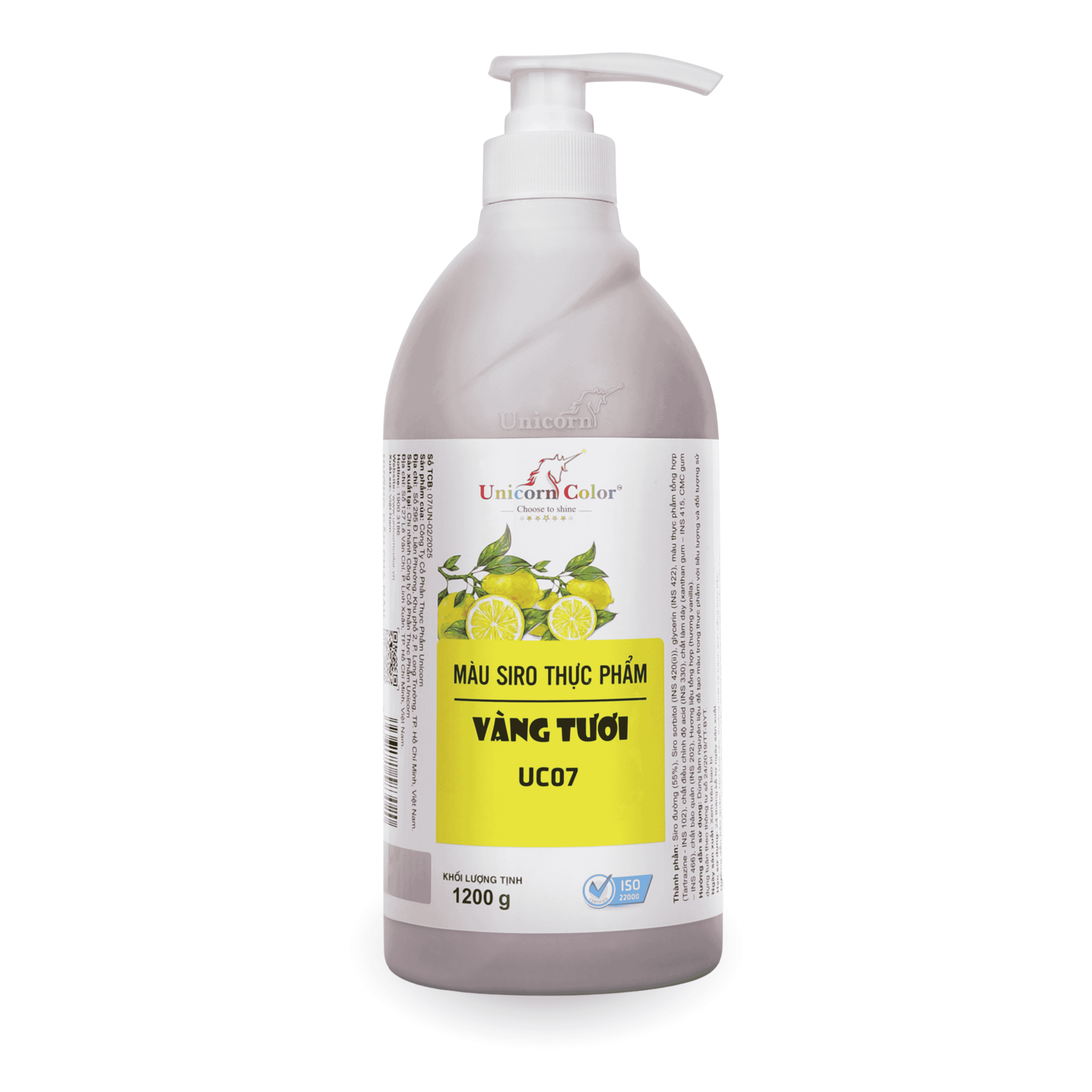 Màu Siro Unicorn Vàng Tươi 1200g